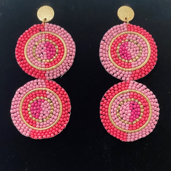 Kay Lee Jewelry - Kay Lee Pink and Gold Beaded Earrings NWT